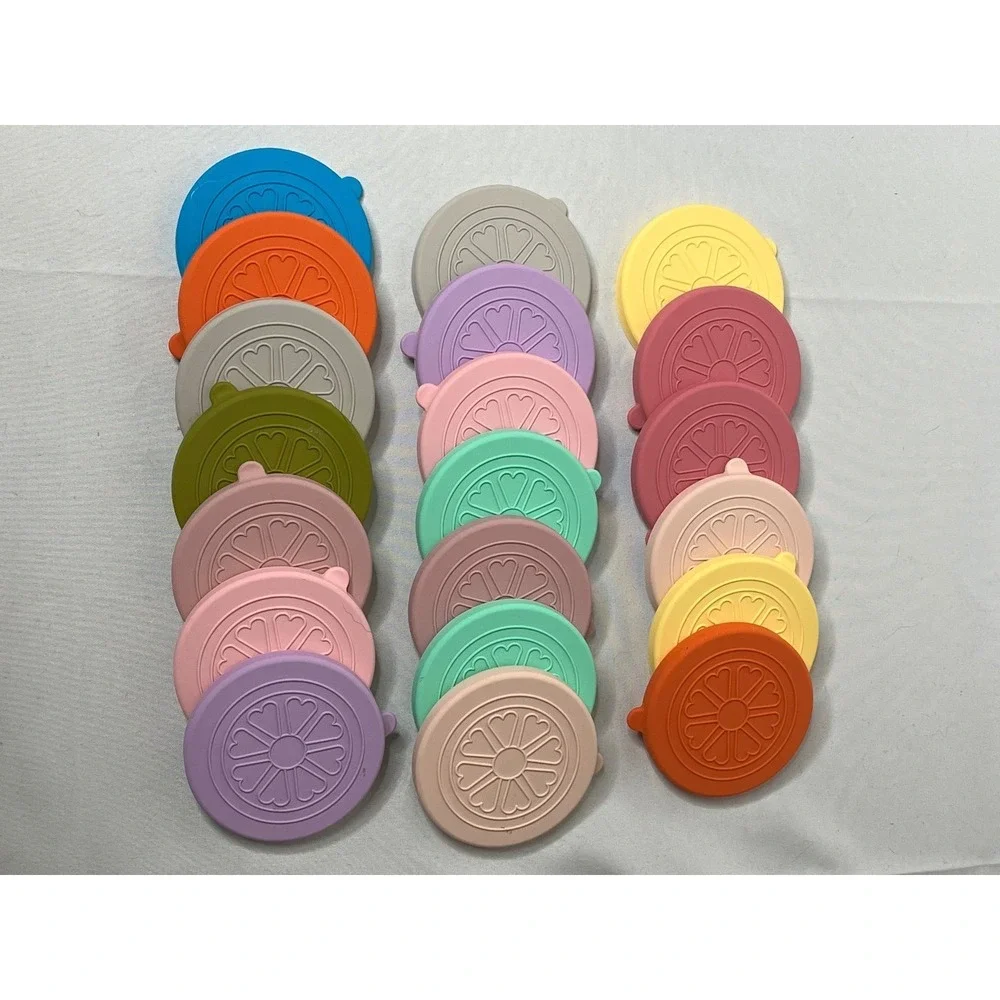 20pc Oui glass, Silicone Pet Food Can Covers Reusable Universal Lids multi Color